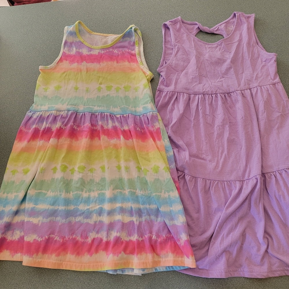 Girls Dresses Bundle Size 10/12 Children’s Place Purple Tie Dye Summer Dresses